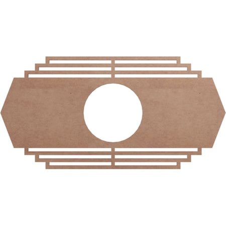 Ekena Millwork Chrysler Wood Fretwork Pierced Ceiling Medallion, Wood (Paint Grade), 18"W x 9"H x 4 3/4"ID x 3/8"T CMWP18X09X0375CSMF